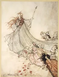 Feeën weg! We zullen streng berispen, als ik langer blijf, illustratie uit 